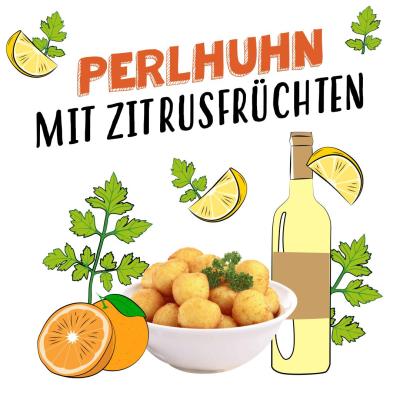 Perlhuhn mit Zitrusfrüchten