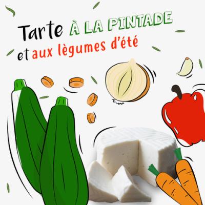 Tarte à la pintade et aux légumes d’été 