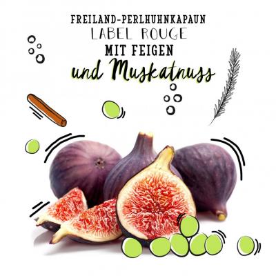 Freiland-Perlhuhnkapaun Label Rouge mit Feigen und Muskatnuss