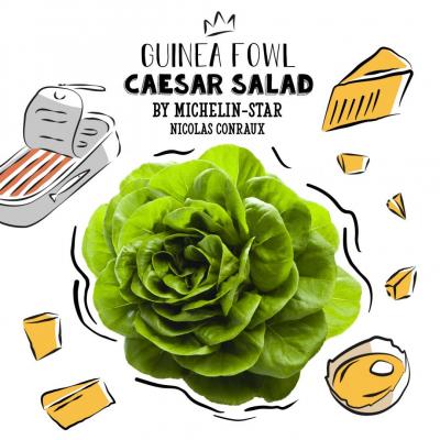 Guinea fowl Caesar salad by Michelin-star chef Nicolas Conraux