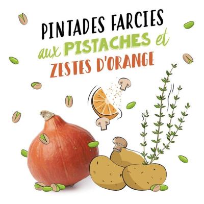 Pintades farcies aux pistaches et à l'orange