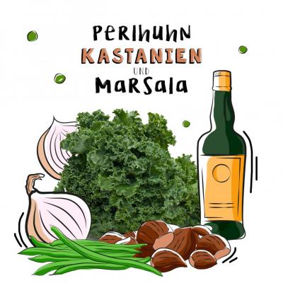 Perlhuhn, Kastanien und Marsala 