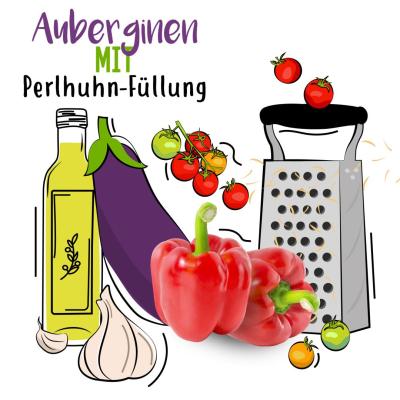 Auberginen mit Perlhuhn-Füllung