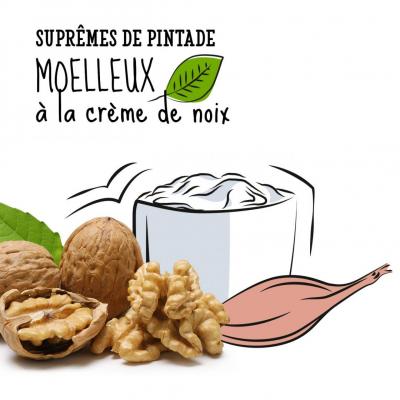 Suprême de pintade moelleux à la crème de noix