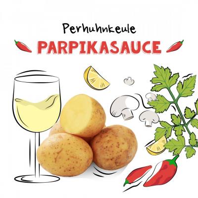 Perlhuhnkeule mit Paprikasauce