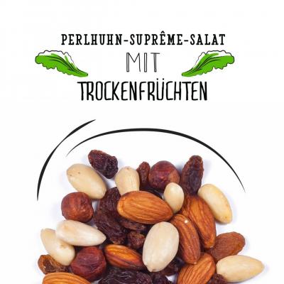 Perlhuhn-Suprême-Salat mit Trockenfrüchten