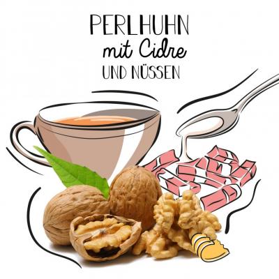 Perlhuhn mit Cidre und Nüssen 