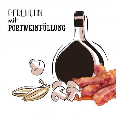 Perlhuhn mit Portweinfüllung