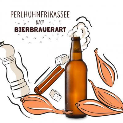 Perlhuhnfrikassee, nach Bierbrauerart