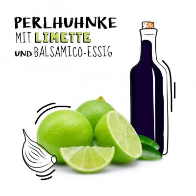 Perlhuhnkeule mit Limette und Balsamico-Essig