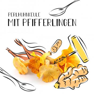 Perlhuhnkeule mit Pfifferlingen