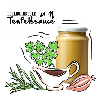 Perlhuhnkeule Teufelssauce