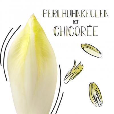 Perlhuhnkeulen mit Chicorée