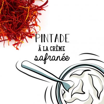 Pintade à la crème safranée