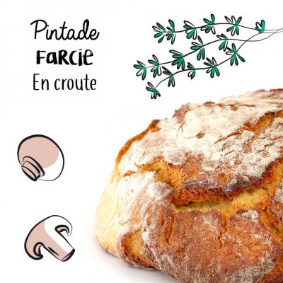 Pintade farcie en croûte