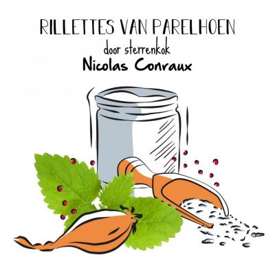 Rillettes van parelhoen, door sterrenkok Nicolas Conraux