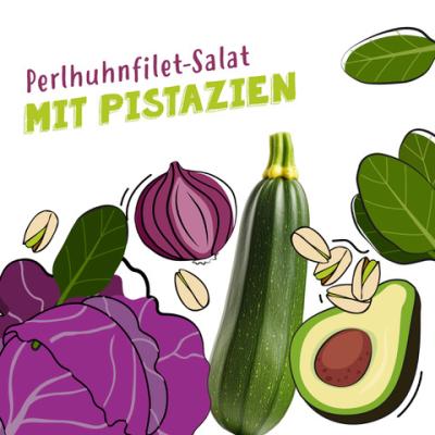 Perlhuhnfilet-Salat mit Pistazien 