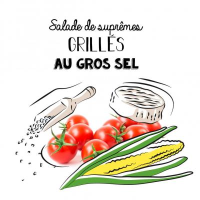 Salade de suprêmes grillés au gros sel