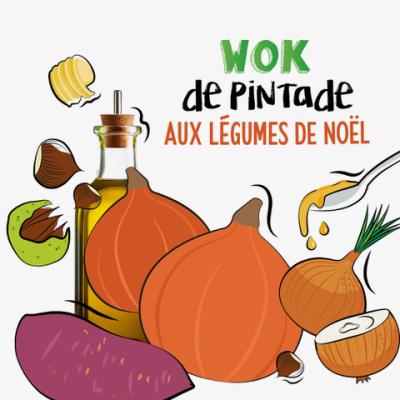 Wok de pintade aux légumes de Noël