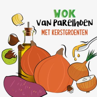 Wok van parelhoen met kerstgroenten 