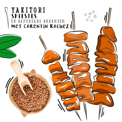 Yakitori spiesjes en gepekelde groenten met Corentin Rochez