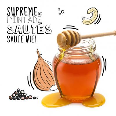 Suprêmes de pintade sautés, sauce au miel