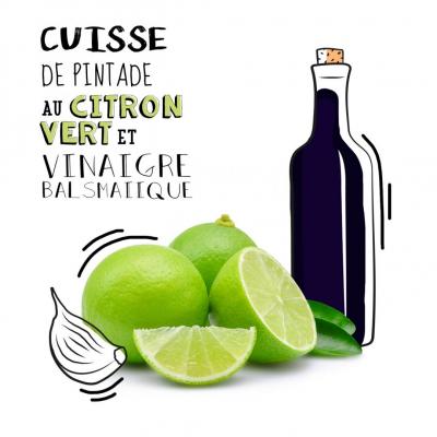 Cuisse de pintade au citron vert et vinaigre balsamique