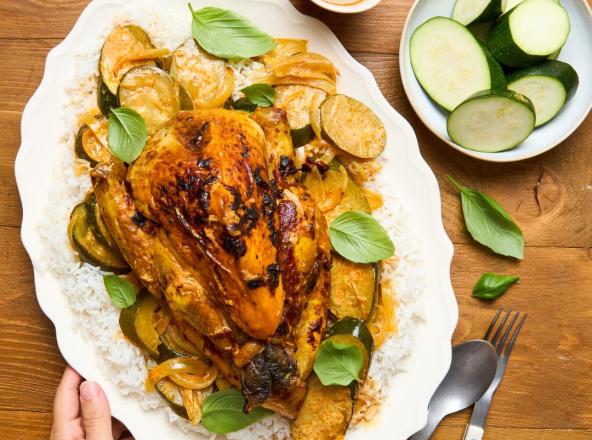 Pintade au curry & lait de coco
